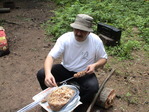 Главный по шашлыку) это я ))