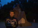Near to a monument to Tolstoy