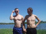 В очках