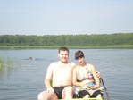 На озере с женой_))Жили в палатке 3 суток)))Ужость