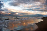 Sunset in Caspian sea