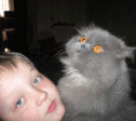 Младший с котом Изей