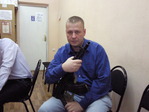 На службе.
