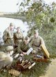 Бойцы отдыхают в доме отдыха, на берегу реки. 1942г.